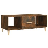 The Living Store Salontafel - Gerookt eiken - 102 x 50 x 40 cm - Trendy design - thumbnail