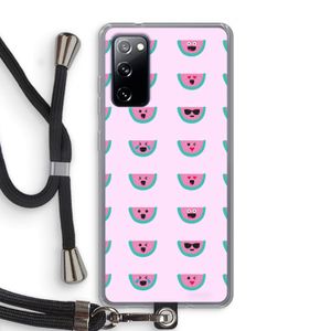 Smiley watermeloenprint: Samsung Galaxy S20 FE / S20 FE 5G Transparant Hoesje met koord