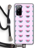 Smiley watermeloenprint: Samsung Galaxy S20 FE / S20 FE 5G Transparant Hoesje met koord