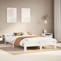 Bedframe zonder matras massief grenenhout wit 140x200 cm