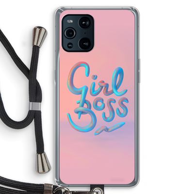 Girl boss: Oppo Find X3 Transparant Hoesje met koord