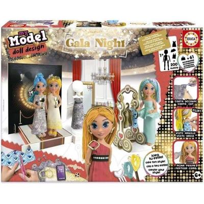 Modecreatieset - EDUCA - Gala-avond - 200 outfits - 1 pop - Voor kinderen vanaf 6 jaar