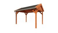 Tijdelijk 15% korting | Trendhout Overkapping Zadeldak Betula 400x350 cm- Zadeldak- Onbehandeld lariks Douglas hout- Trendhout