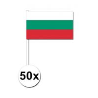 50 Bulgaarse zwaaivlaggetjes 12 x 24 cm - thumbnail