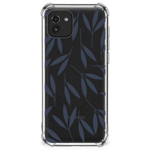 Samsung Galaxy A03 Case Leaves Blue