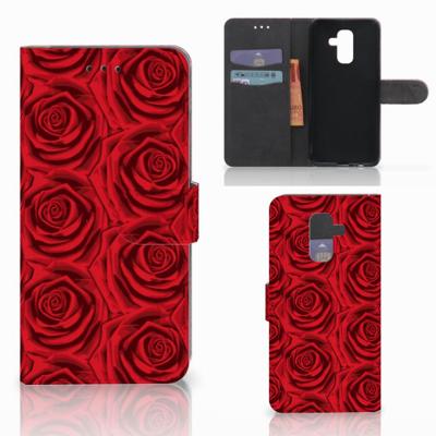 Samsung Galaxy A6 Plus 2018 Hoesje Red Roses | Portemonnee hoesje