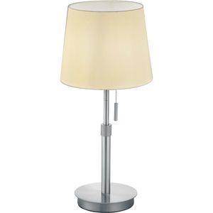 LED Tafellamp - Tafelverlichting - Trion Dyon - E27 Fitting - Rond - Mat Nikkel - Aluminium