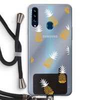 Ananasjes: Samsung Galaxy A20s Transparant Hoesje met koord