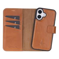 NorthLife iPhone 17 - Leren Afneembare 2-in-1 bookcase telefoonhoes - Cognac