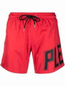 Philipp Plein short de bain à logo imprimé - Rouge