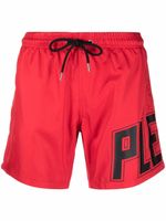 Philipp Plein short de bain à logo imprimé - Rouge - thumbnail