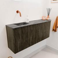 Toiletmeubel Mondiaz Joya Dlux | 101.6 cm | Meubelkleur Shadow | Faye wastafel Sombra Wasbak Links | Zonder kraangat(en)