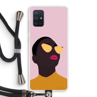 Yellow glasses: Samsung Galaxy A71 Transparant Hoesje met koord
