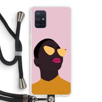 Yellow glasses: Samsung Galaxy A71 Transparant Hoesje met koord Yellow glasses: Samsung Galaxy A71 Transparant Hoesje met koord