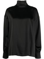 Fabiana Filippi blouse en satin à col montant - Noir