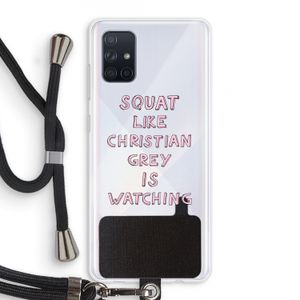 Christian Grey: Samsung Galaxy A71 Transparant Hoesje met koord
