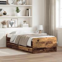 Bedframe met lade Oud Hout 100 x 200 cm Massief grenenhout