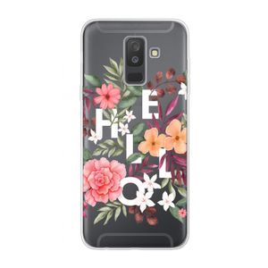 Hello in flowers: Samsung Galaxy A6 Plus (2018) Transparant Hoesje