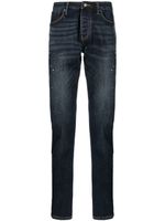 Emporio Armani jean slim à effet taches de peinture - Bleu