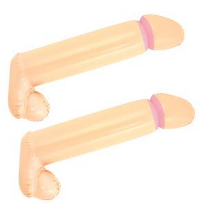 Opblaasbare grote piemel/penis - 4x - kunststof pvc - 35 cm - Zelf op blazen