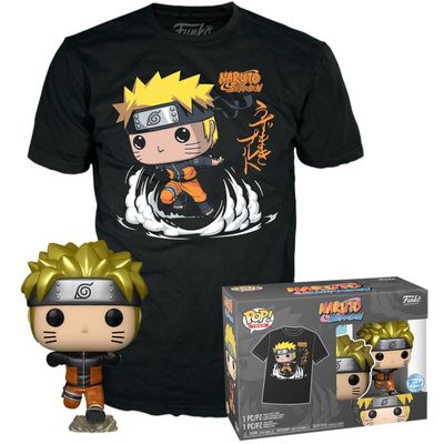 Pop! and Tee: Naruto Shippuden - Metallic Naruto Runner T-Shirt Size L