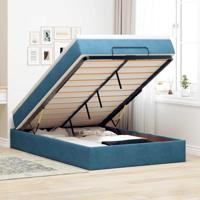 Ottoman bed met matras 120x200cm fluweel donkerblauw