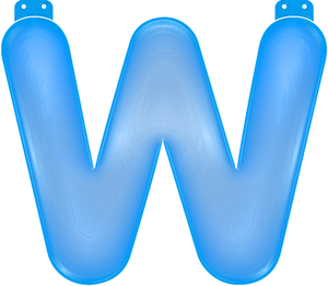 Blauwe opblaasbare letter W