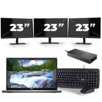 Dell Latitude 5510 - Intel Core i5-10e Generatie - 15 inch - 8GB RAM - 256GB SSD - Windows 11 + 3x 23 inch Monitor