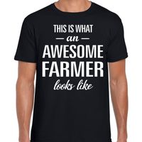 Awesome Farmer / boeren cadeau t-shirt zwart voor heren 2XL  - - thumbnail