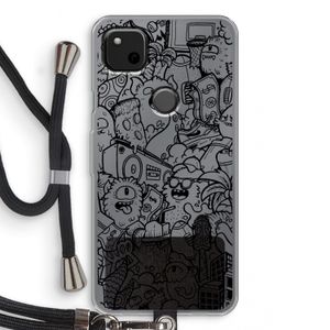 Vexx Black City : Pixel 4a Transparant Hoesje met koord