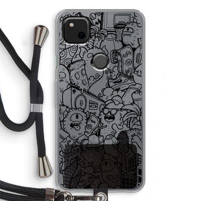 Vexx Black City : Pixel 4a Transparant Hoesje met koord