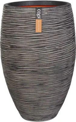 Capi nature elegant deluxe rib nl kunststof bloempot 56x85 cm antraciet