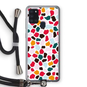 Colored Giraffe: Samsung Galaxy A21s Transparant Hoesje met koord