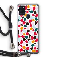 Colored Giraffe: Samsung Galaxy A21s Transparant Hoesje met koord