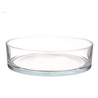 Lage schaal/vaas transparant glas cilindervormig 8 x 29 cm   -