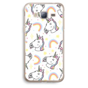 Rainbow Unicorn: Samsung Galaxy J3 (2016) Transparant Hoesje