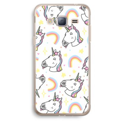 Rainbow Unicorn: Samsung Galaxy J3 (2016) Transparant Hoesje