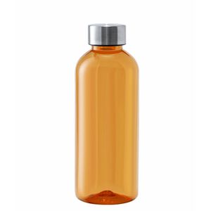 Kunststof waterfles/drinkfles/sportfles - oranje transparant - met RVS dop - 600 ml