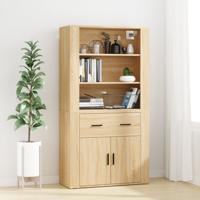 Hoge kast bewerkt hout sonoma eikenkleurig