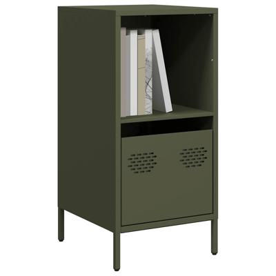 Dressoir 35x39x73,5 cm koudgewalst staal olijfgroen