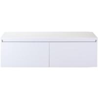 Frozen Badmeubelset 140 cm - Greeplijst in Kleur - Inclusief Wastafelbovenblad Wit Hoogglans