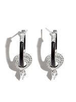 Nikos Koulis boucles d'oreilles en or blanc 18ct ornées de diamants et d'émail - Argent