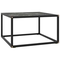 Salontafel met zwart marmerglas 60x60x35 cm zwart