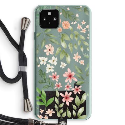 Botanical sweet flower heaven: Pixel 5a 5G Transparant Hoesje met koord