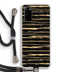 Gouden strepen: Samsung Galaxy S20 Transparant Hoesje met koord