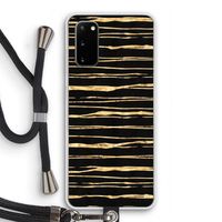 Gouden strepen: Samsung Galaxy S20 Transparant Hoesje met koord