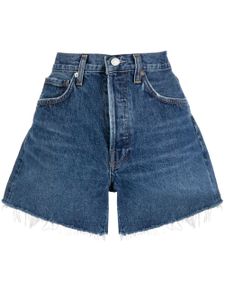 AGOLDE short en jean Parker à bords francs - Bleu