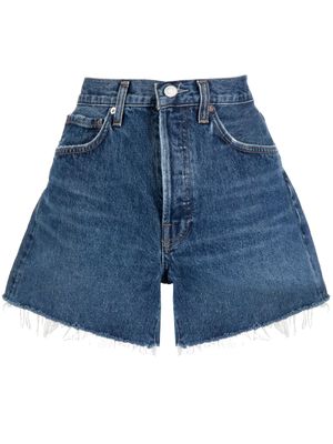 AGOLDE short en jean Parker à bords francs - Bleu