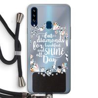 Diamonds: Samsung Galaxy A20s Transparant Hoesje met koord