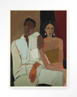 Urban Cotton Wandkleed 'Parental' 110 x 145cm in Floating Frame - off white